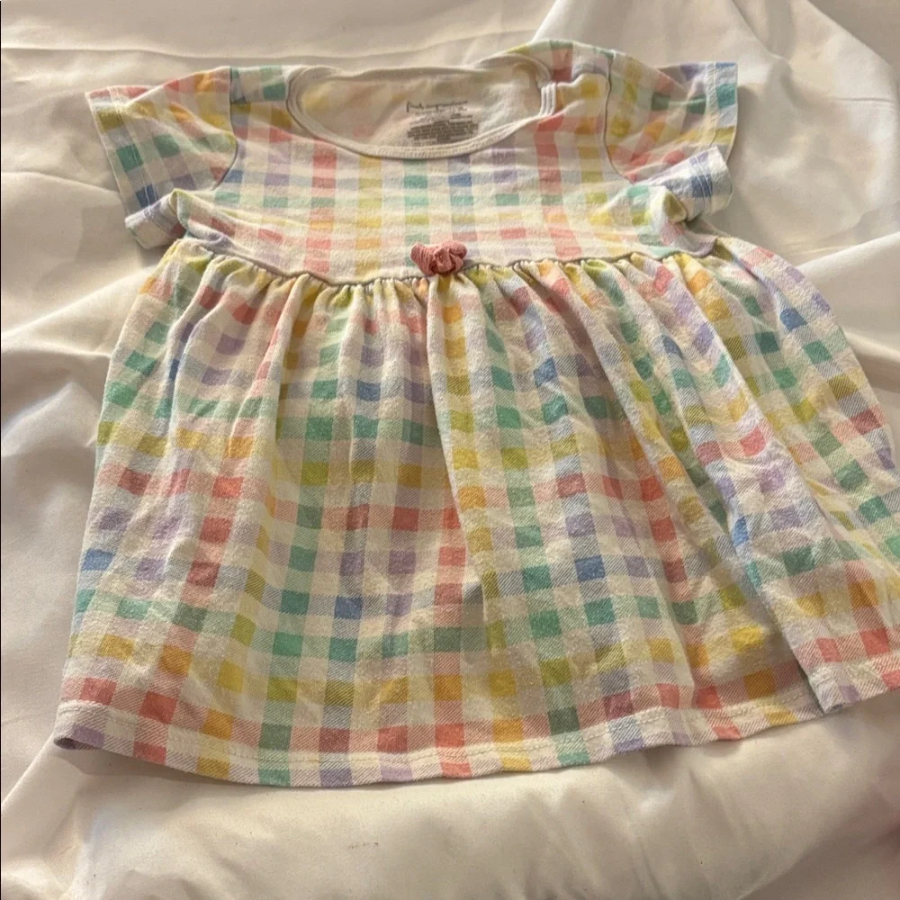 First Impressions Pastel Checkered Baby Dress 24 Months